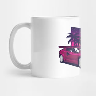 Pink Countach Classic Supercar Mug